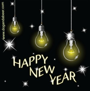 Happy New Year lightbulbs